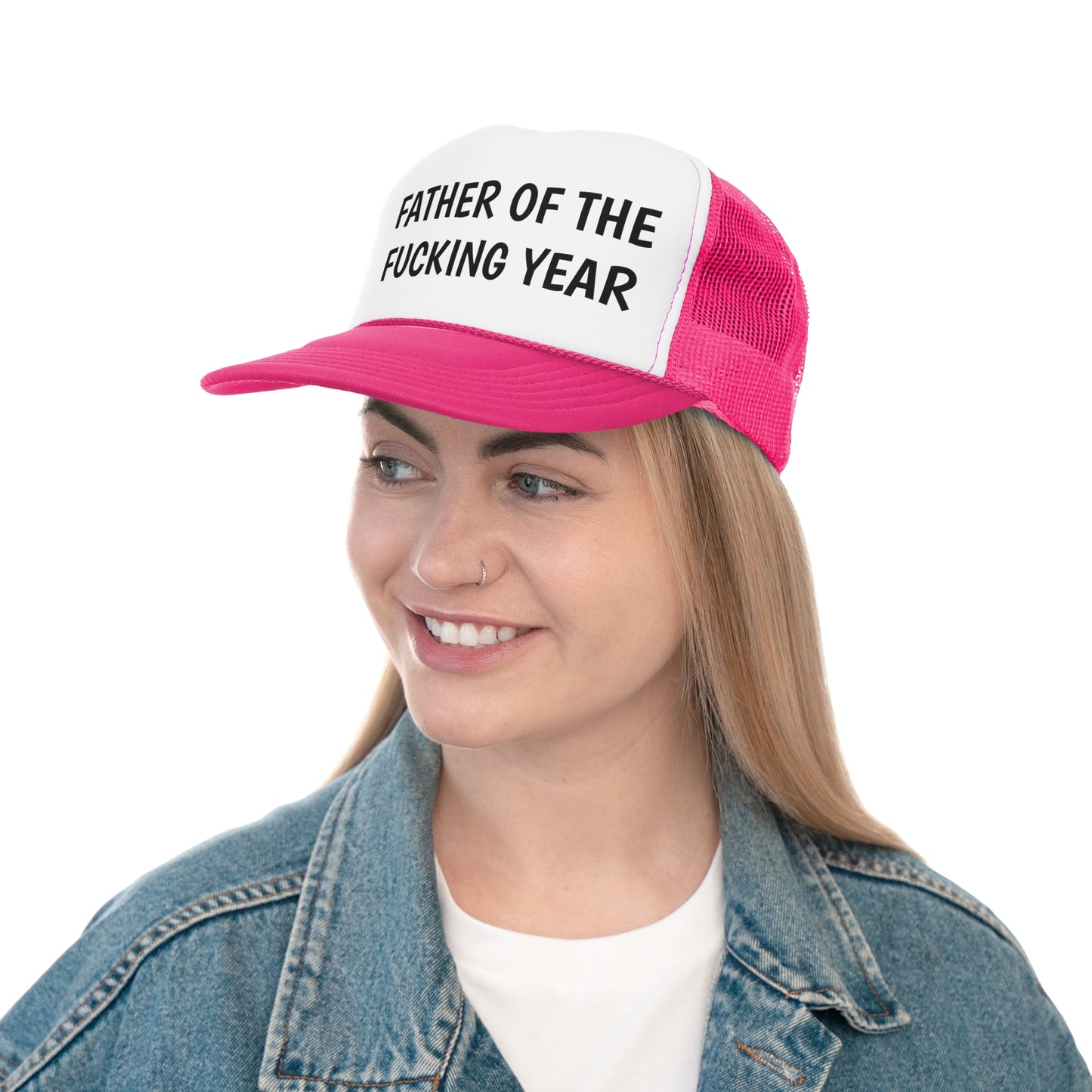 Father of the Year Trucker Cap - SatireMerch