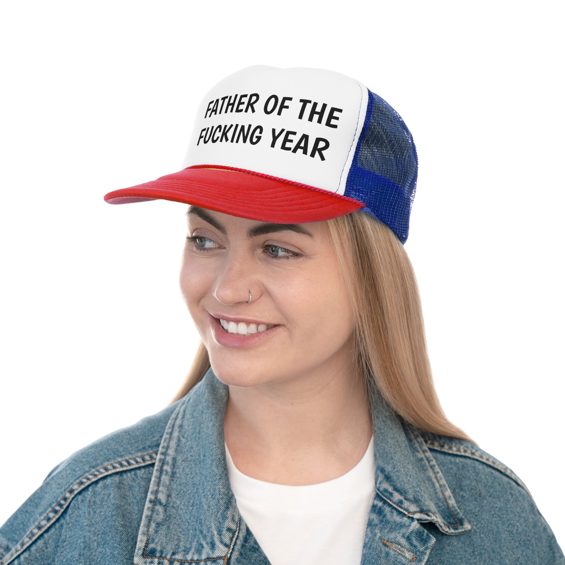 Father of the Year Trucker Cap - SatireMerch